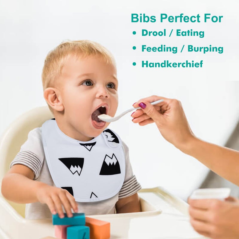 Benoxine Baby Bandana Drool Bibs Soft and Absorbent 100% Organic Cotton Bandana Bibs Set for Boys Girls Newborn Unisex Plain Colors 3-36 Months 12 Pcs - Image 5